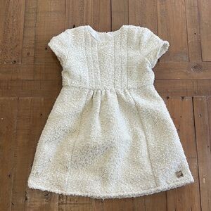 Carrement Beau gold metallic ivory Boucle dress
